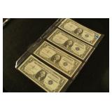 Lot of 4 - One Dollar Silver Certificates