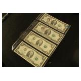 Lot of 4 - Two Dollar Bank Notes