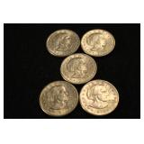 Lot of 5 - 1979 Susan B Anthony Dollars