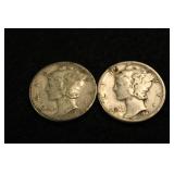 Lot of 2 Mercury Silver Dimes