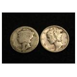 Lot of Two Mercury Silver Dimes