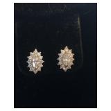 Beautiful CZ Sterling Silver Pierced Earrings