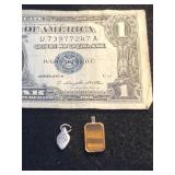 Lot of Two .925 Silver Pendants, One With Tiger
