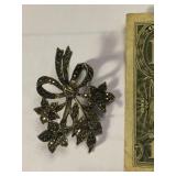 835 Silver Brooch w/Marcasite
