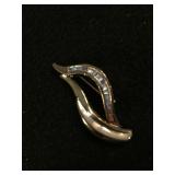 .925 Silver/GP Brooch with Baguettes