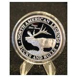 1oz .999 Silver Round "Oregon State Record Elk"
