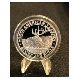 1oz .999 Silver Round "Boone & Crocket Bull"