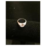 .925 Silver Ring - Sz 6.5 - Lg Brilliant Colored