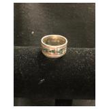 Unmarked Silver Ring with Turquoise Sz 10.5