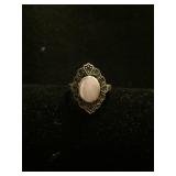 .925 Silver Ring with Mother of Pearl Set - Sz 6.5