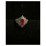 .925 Silver Ring with Many Sets  Sz 6.25