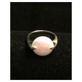 Sterling Silver Ring with Pearl - Sz 8