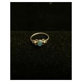 Silver Baby Ring with Turquoise