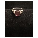 Sterling Amethyst Ring  - Sz 6.5