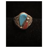 Silver and Turquoise Ring - Sz 11