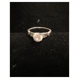 .925 Silver Ring With CZs - Sz 7