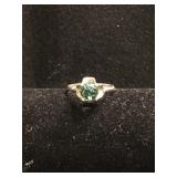 .925 Silver Ring with Unique Stone - 6.5