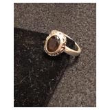 .925 Silver Ring with Amethyst Colored Stone - S