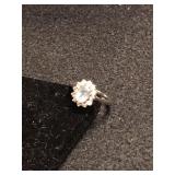 Sterling Ring With CZs  - Sz 5