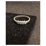 .925 Silver Ring with Turquoise - Siz 8.5