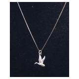 Sterling Silver Chain and Duck Pendant  18"