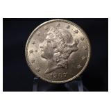 1907 U.S. Gold Double Eagle Coin Pre-33 Gold