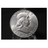 1955 Uncirculated Franklin Silver Half Dollar