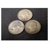 Lot of 3 Washington Silver Quarter