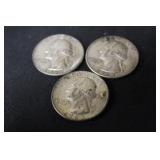 Lot of 3 Washington Silver Quarter