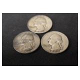 Lot of 3 Washington Silver Quarter