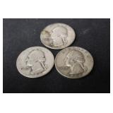 Lot of 3 Washington Silver Quarter