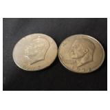 Lot of 2 Eisenhower Dollars