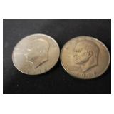 Lot of 2 Eisenhower Dollars