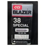 Box of 50 38 Special Ammunition 158gr.