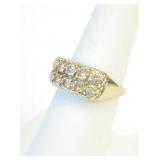 14K White Gold Diamond Ring Sz 7