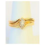 14K Gold And Diamond Set of Wedding Rings -