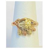 10K Gold Black Hills Gold Ring Sz 6.5