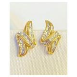 10K Gold  and Diamond Earrings