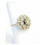 14K White Gold and Diamond Ring Sz 6