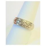 10K White Gold and Diamond Ring Sz 10.5