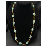 30" Turquoise and Tiger Eye Necklace