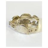 Unmarked Silver Elephant Bracelet  7"