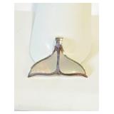 .925 Silver Freshwater Pearl Whale Tail Pen
