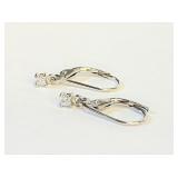 .925 Silver 2mm Drop Dangle Lever Back Earrings
