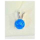 .925 Silver Blue Opal Pendant    R