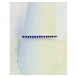 .925 Silver Sapphire Ring Sz 10   A
