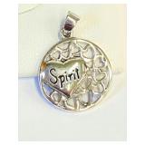 .925 Silver Spirit Heart Filigree Pendant   A