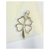 .925 Silver Four Leaf Clover Pendant   A