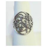 .925 Silver "Bird on a Tree" Ring Sz 7   R