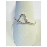 .925 Silver Plain Heart Ring Sz 10   A